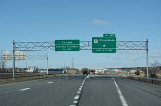 I-87 north at US 9 - Champlain, NY