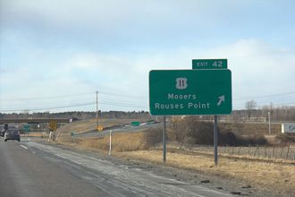 I-87 north at US 11 - Champlain, NY
