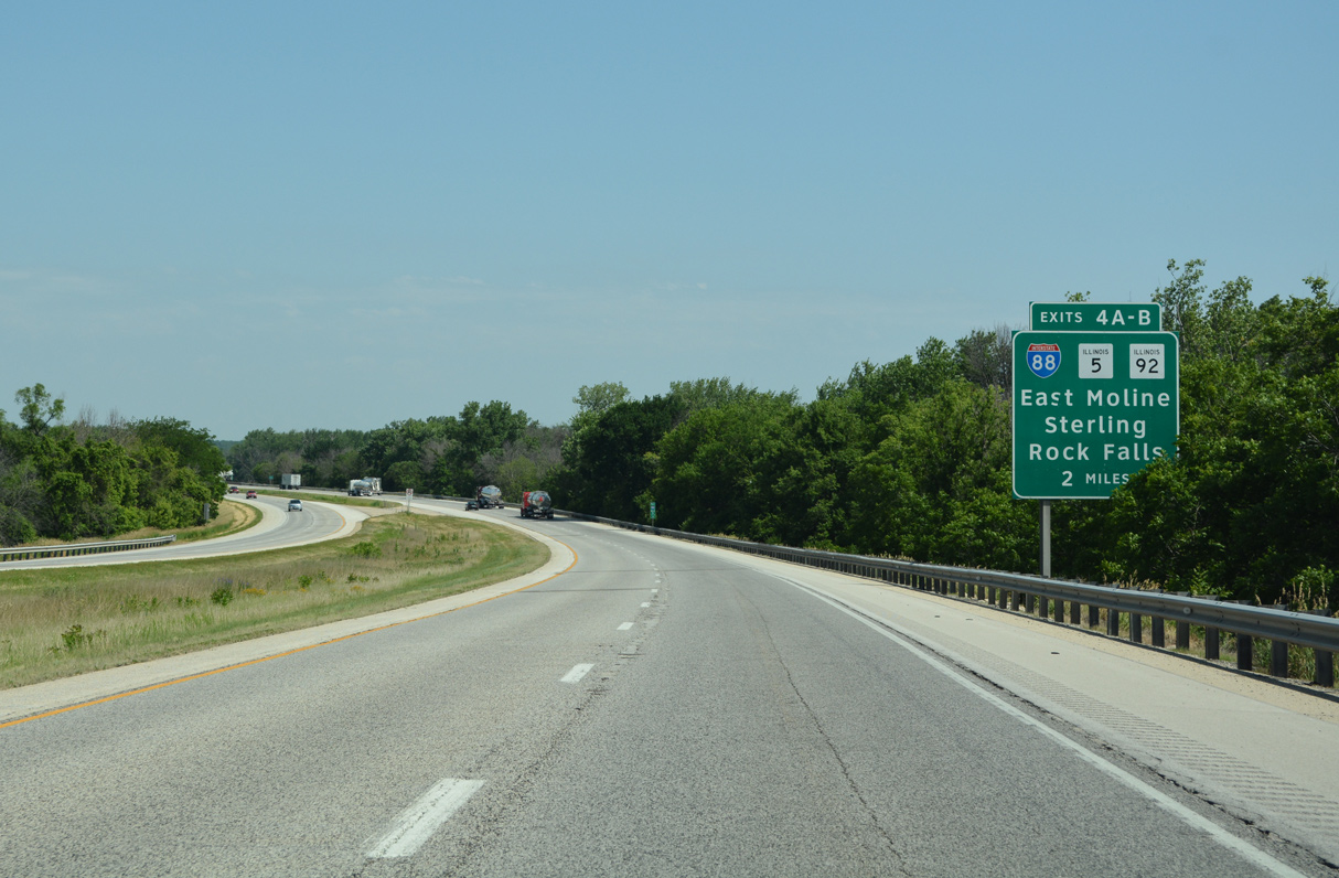 I-80 west at I-88/IL 5-92 - East Moline, IL