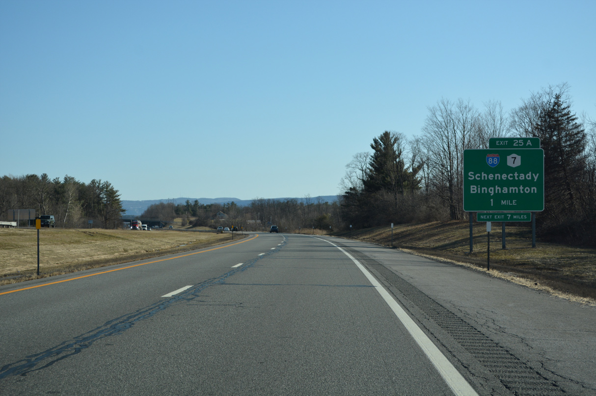 I-90 one mile west of I-88 in Rotterdam, NY