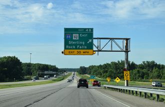 I-80 East at Interstate 88 in East Moline, Illinois