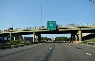 I-81 north ahead of Interstate 88 in Binghamton, New York