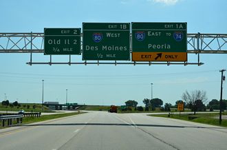 I-88/IL 5-92 east at I-80/IL 110 - East Moline