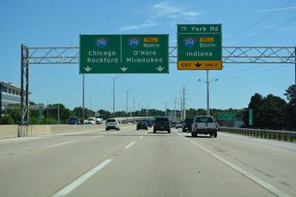 The East End of Interstate 88 at Elmhurst, Illinois