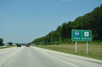 I-88/IL 92 west at IL 5 - East Moline