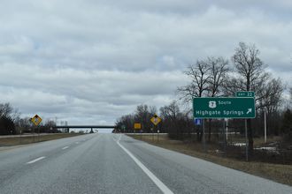 I-89 north at US 7 - Highgate, VT