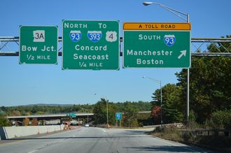 I-89 south at I-93 - Bow, NH
