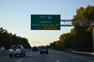 I-93 north at I-89 - Bow, NH