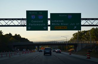 I-93 north at I-89 - Bow, NH