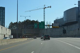 I-90 east at the Ted Williams Tunnel in Boston, MA.