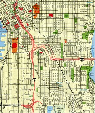 Seattle on the 1987 Washington Official Highway Map