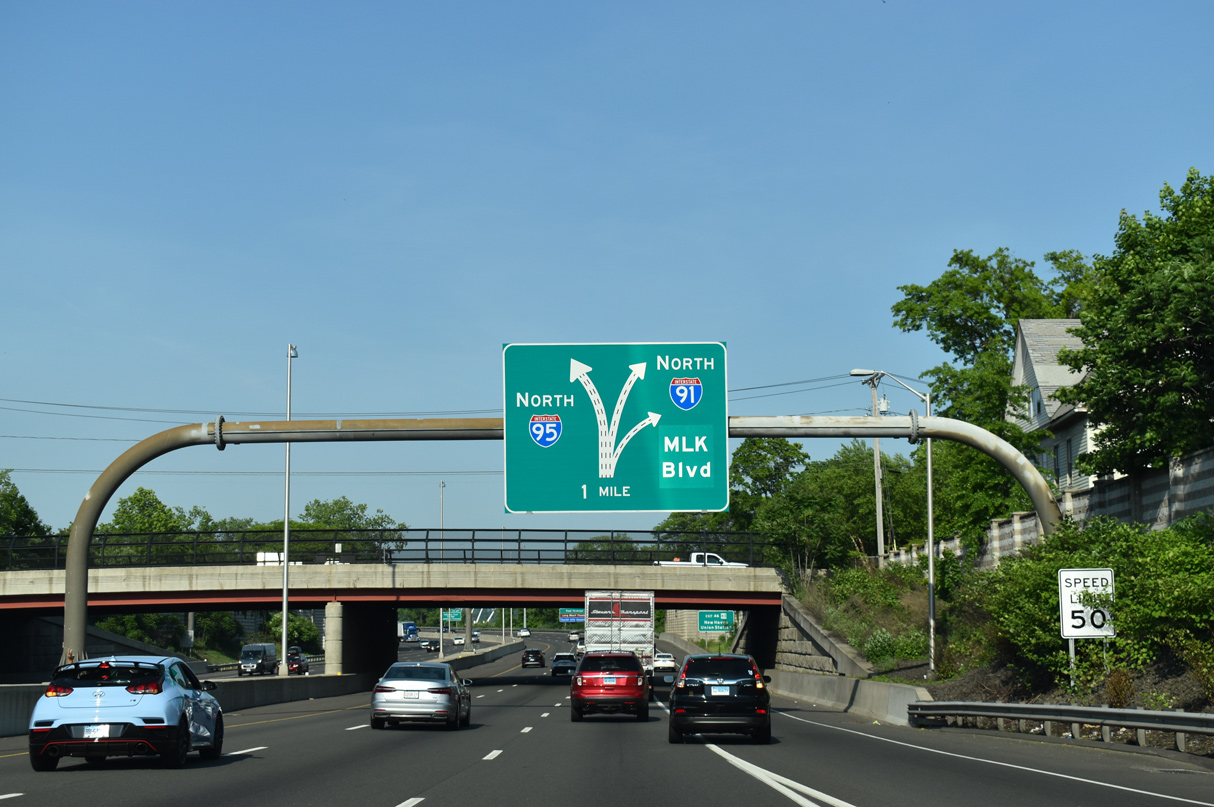 I-95 north at I-91 - New Haven, CT