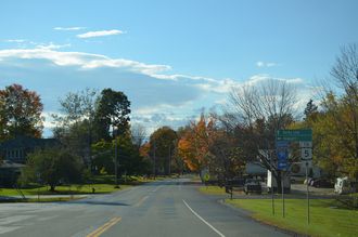 Caswell Ave west at I-91 - Derby Line, VT