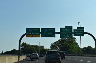 I-91 south at I-95 - New Haven, CT