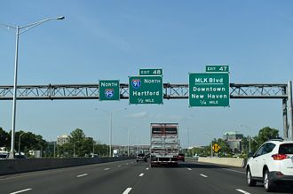 I-95 north at I-91 - New Haven, CT