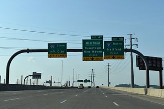 I-95 south at I-91 - New Haven, CT
