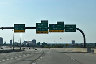 I-95 south at I-91 - New Haven, CT