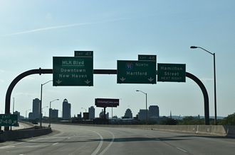 I-95 south at I-91 - New Haven, CT