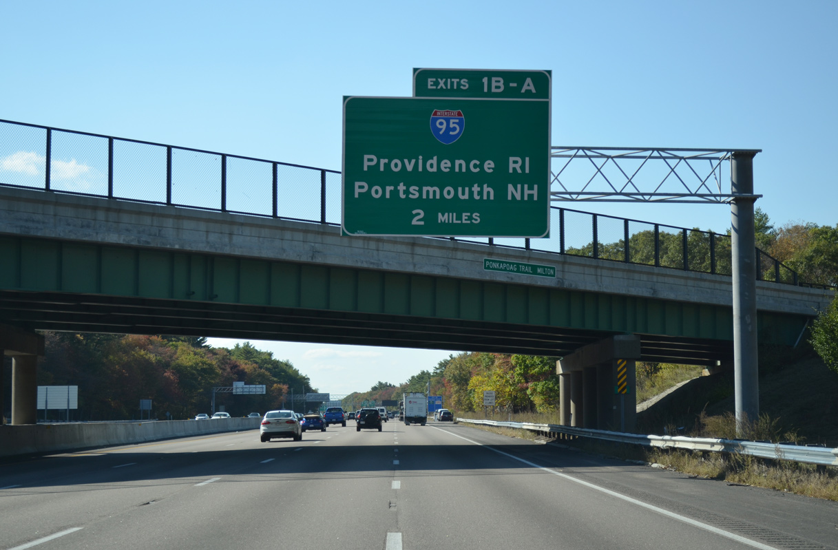 I-93/US 1 south at I-95 - Milton, MA