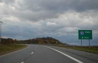 I-93 north at I-91 - Waterford, VT