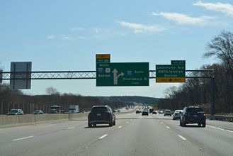 I-95 south one mile from I-93 at Canton, MA.