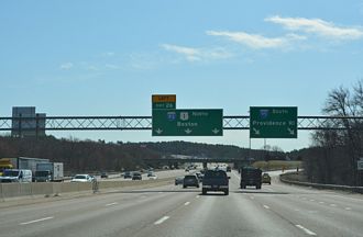 I-95 south at Interstate 93 in Canton, Massachusetts