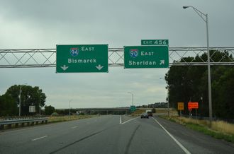 I-90 East at Interstate 94 in Billings, Montana