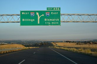 I-90/US 87-212 west at I-94 - Lockwood, MT