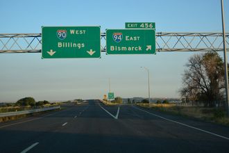 I-90/US 87-212 west at I-94 - Lockwood, MT