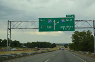 I-94 west at I-90 - Lockwood, MT