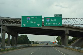 I-94 west at I-90 - Lockwood, MT