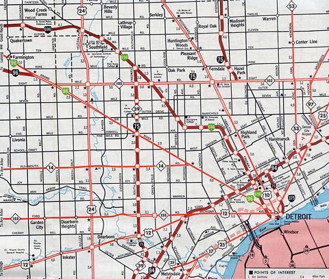 Detroit – 1967 Official Michigan Highway Map