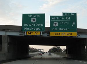 I-96 west at US 31 - Fruitport Charter Twp, MI