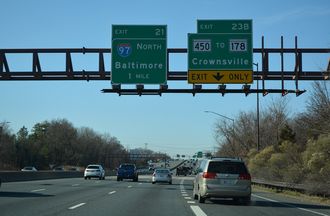 US 50/301 west at MD 450 in Parole.