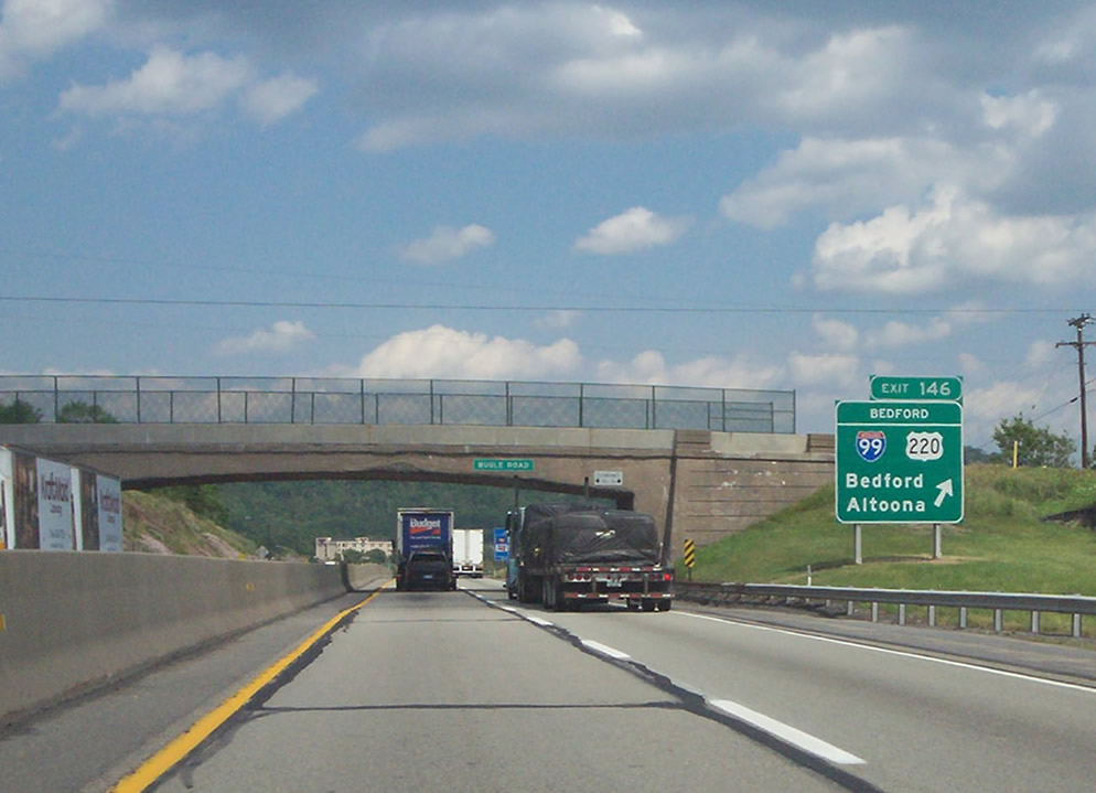 I-70-76/PA Tpk east at I-99/US 220 - Bedford Twp