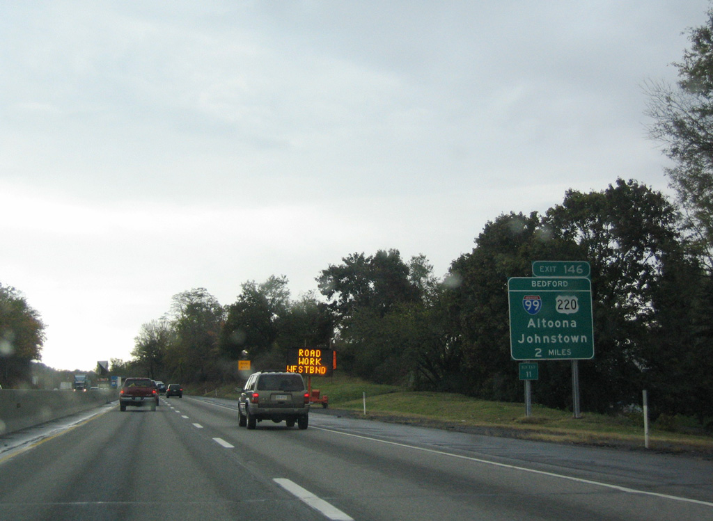 I-70-76/PA Tpk west at I-99/US 220 - Bedford Twp