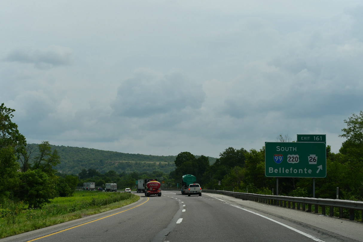 I-80 East at Interstate 99 South to Bellefonte, PA