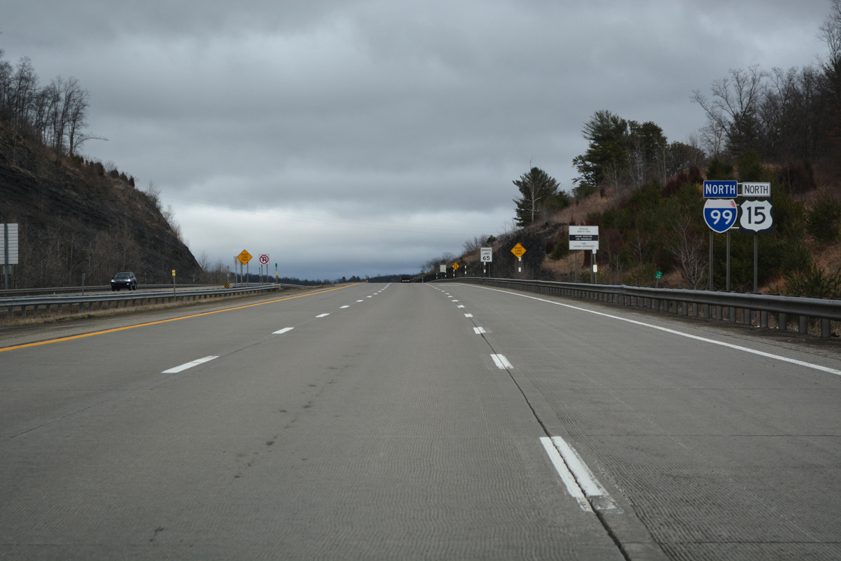 I-99/US 15 north in Lindley, New York