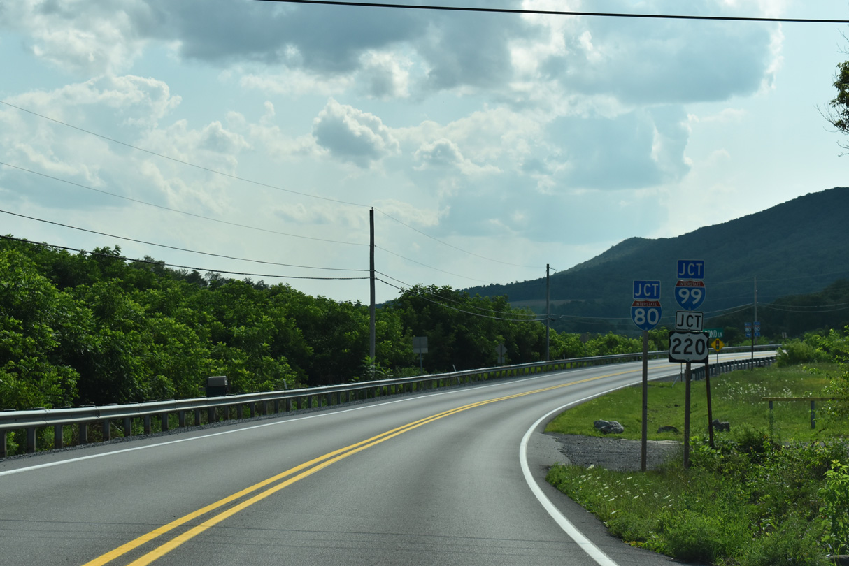 PA 26 South at I-80/99 and US 220 in Spring Twp
