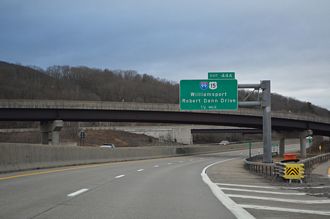 I-86 west a half mile ahead of I-99/U.S. 15 in Painted Post, NY.