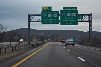 I-99/US 15 continue north from NY 417 to I-86 in Painted Post.