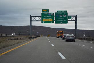 I-99/US 15 north at I-86 and the village of Painted Post, NY.