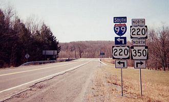 PA 350 north at I-99/US 220 - Bald Eagle