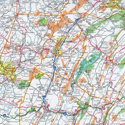 South Central Pennsylvania – 1995 Official Pennsylvania Highway Map