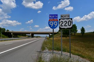 US 220 north at I-99 - Bedford Twp, PA