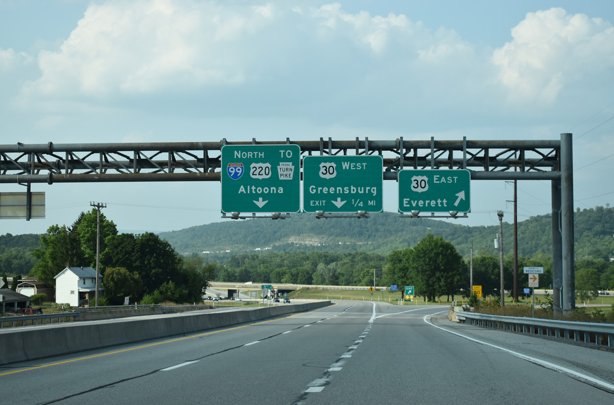 US 220 north at US 30 - Bedford, PA