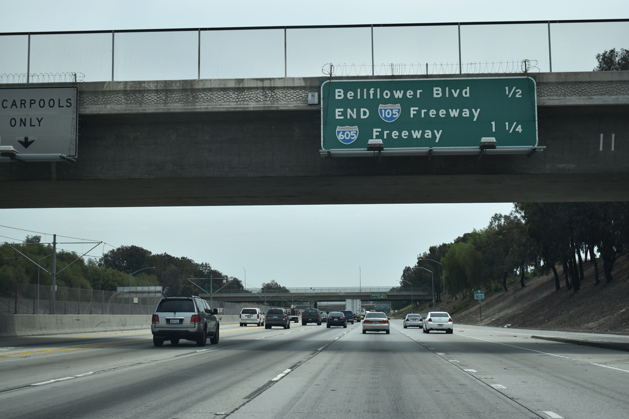 I-105 east at I-605 - Downey, CA