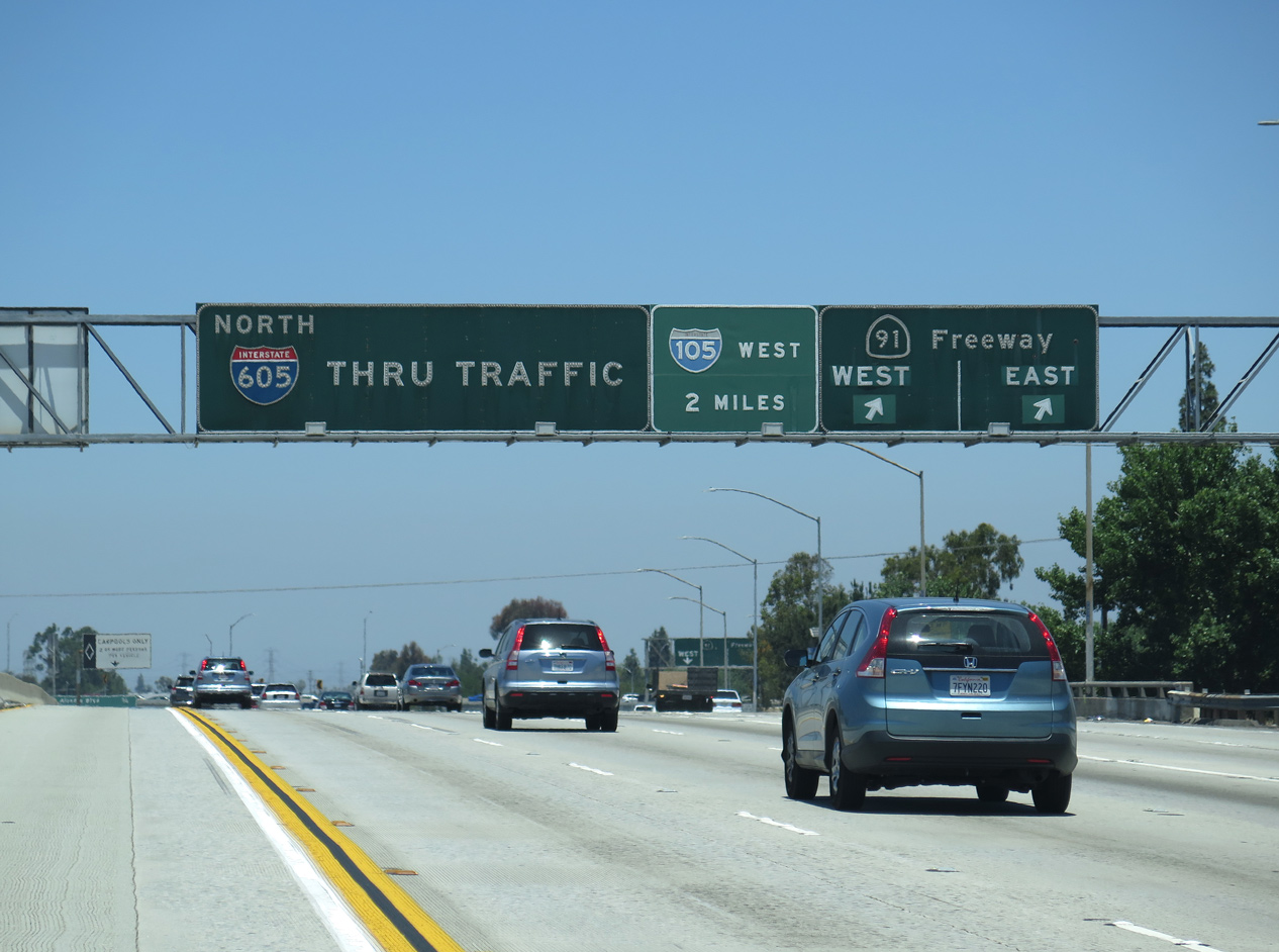 I-605 north at SR 91 - Cerritos, CA