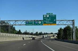 I-5 north at OR 99/126 Business west into Eugene.