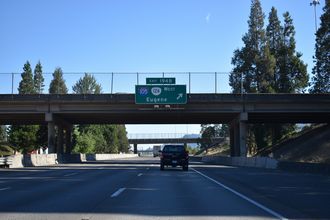 I-5 North at Interstate 105 and Oregon Route 126 in Springfield